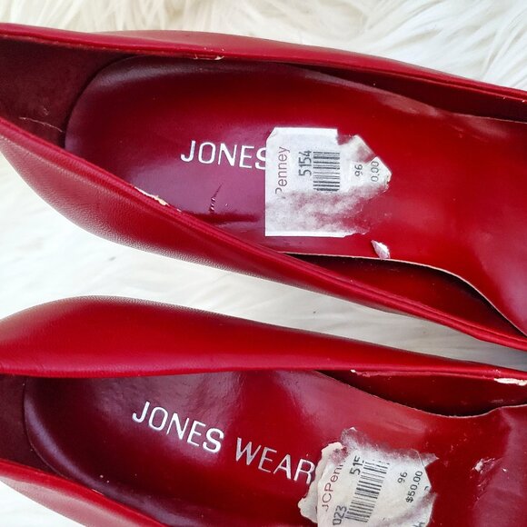Jones Wear Burgundy Classic Medium Heeled Pumps SZ 7.5 - Picture 6 of 11